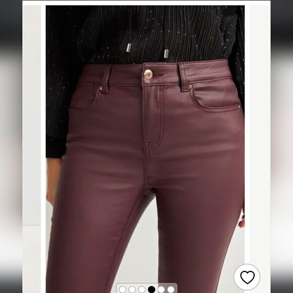 EXPRESS Brown Super High Waisted waxed pants - Picture 1 of 8